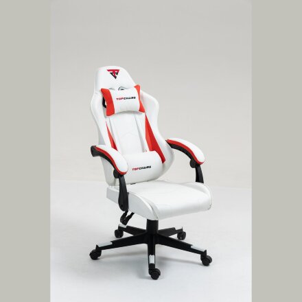 Кресло спортивное TopChairs Phantom бело-красный 