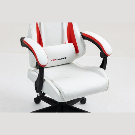 Кресло спортивное TopChairs Phantom бело-красный 