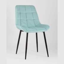 Комплект из четырех стульев Stool Group Флекс велюр светло-голубой ножки из металла черные