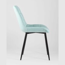 Комплект из четырех стульев Stool Group Флекс велюр светло-голубой ножки из металла черные