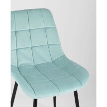 Комплект из четырех стульев Stool Group Флекс велюр светло-голубой ножки из металла черные