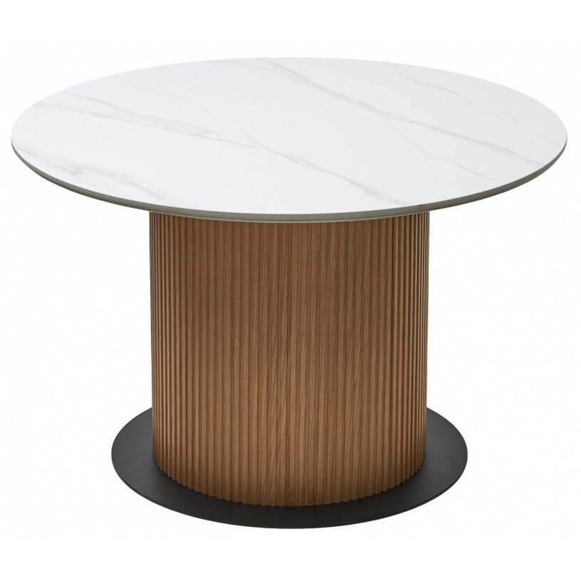 Керамический стол Mesa D120 белый мрамор M326 / oak Керамический стол Mesa D120 белый мрамор M326 / oak
