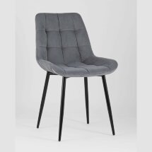 Комплект из двух стульев Stool Group Флекс велюр серый ножки из металла черные