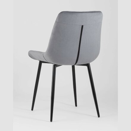 Комплект из двух стульев Stool Group Флекс велюр серый ножки из металла черные 