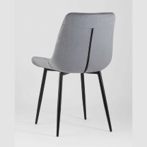 Комплект из четырех стульев Stool Group Флекс велюр серый ножки из металла черные