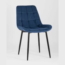 Комплект из двух стульев Stool Group Флекс велюр синий ножки из металла черные