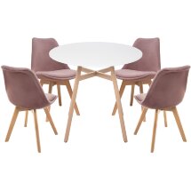 Обеденная группа Арги 90 light purple / white / wood