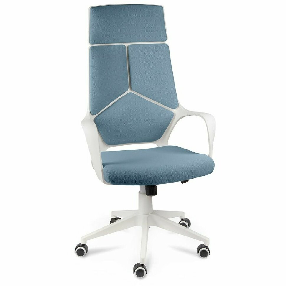 Кресло офисное / IQ / (White plastic blue) белый пластик / голубая ткань Кресло офисное / IQ / (White plastic blue) белый пластик / голубая ткань