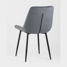 Комплект из двух стульев Stool Group Флекс велюр тёмно-серый ножки из металла черные