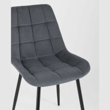 Комплект из двух стульев Stool Group Флекс велюр тёмно-серый ножки из металла черные