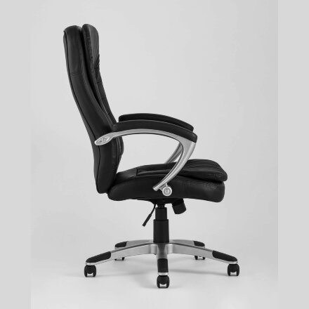 Компьютерное кресло Stool Group TopChairs Control офисное черное обивка экокожа, механизм качания Top Gun 