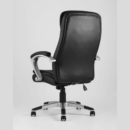 Компьютерное кресло Stool Group TopChairs Control офисное черное обивка экокожа, механизм качания Top Gun 
