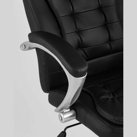 Компьютерное кресло Stool Group TopChairs Control офисное черное обивка экокожа, механизм качания Top Gun 