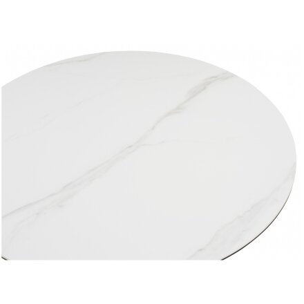 Керамический стол Том 90х90х75 белый мрамор snow white / черный 