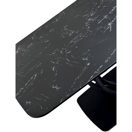 Стол MATERA 160 NERO KL-116 Черный мрамор матовый, итальянская керамика/ черный каркас, ®DISAUR 