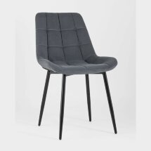 Комплект из четырех стульев Stool Group Флекс велюр тёмно-серый ножки из металла черные
