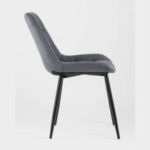 Комплект из четырех стульев Stool Group Флекс велюр тёмно-серый ножки из металла черные