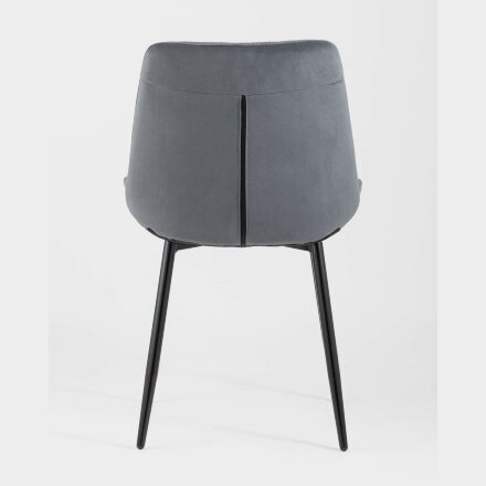 Комплект из четырех стульев Stool Group Флекс велюр тёмно-серый ножки из металла черные 