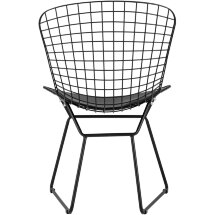 Стул обеденный Bertoia черный с черной подушкой 4 шт