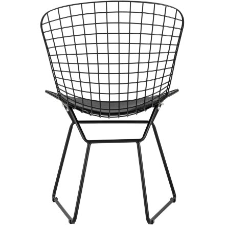 Стул обеденный Bertoia черный с черной подушкой 4 шт 