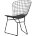 Стул обеденный Bertoia черный с черной подушкой 4 шт 