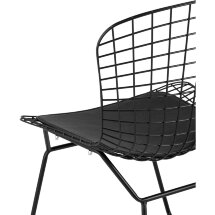 Стул обеденный Bertoia черный с черной подушкой 4 шт