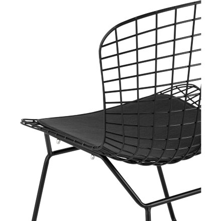 Стул обеденный Bertoia черный с черной подушкой 4 шт 