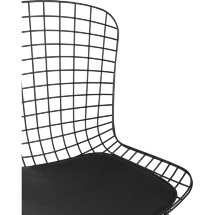 Стул обеденный Bertoia черный с черной подушкой 4 шт