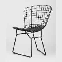 Стул обеденный Bertoia черный с черной подушкой 4 шт