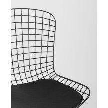 Стул обеденный Bertoia черный с черной подушкой 4 шт