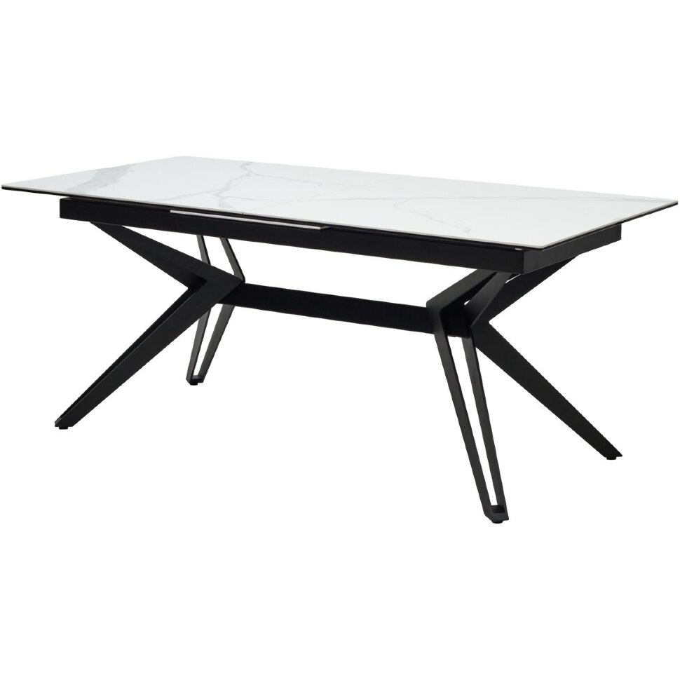 Стол URBINO 180 MATTE STATUARIO Белый мрамор матовый, керамика/ черный каркас, ®DISAUR Стол URBINO 180 MATTE STATUARIO Белый мрамор матовый, керамика/ черный каркас, ®DISAUR