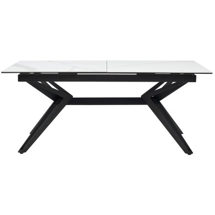 Стол URBINO 180 MATTE STATUARIO Белый мрамор матовый, керамика/ черный каркас, ®DISAUR 