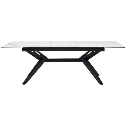 Стол URBINO 180 MATTE STATUARIO Белый мрамор матовый, керамика/ черный каркас, ®DISAUR 