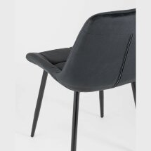 Комплект из двух стульев Stool Group Флекс велюр черный ножки из металла черные