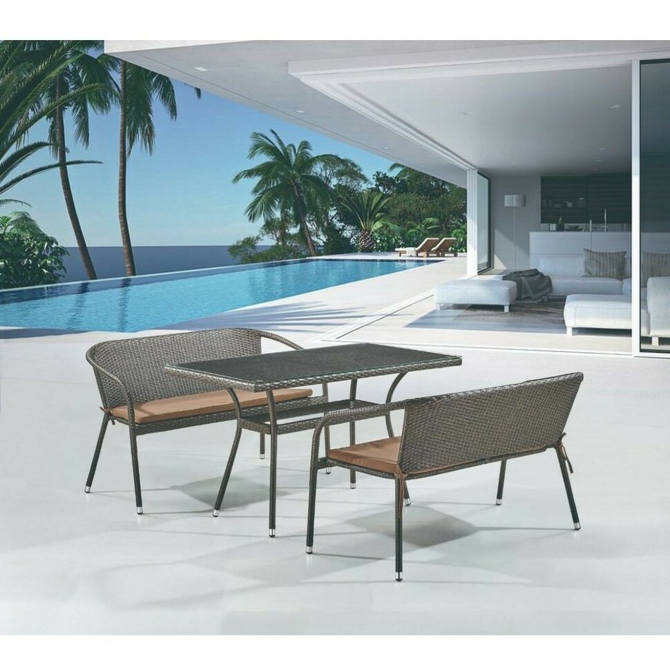 Комплект мебели из иск. ротанга T286A/S139A-W53 Brown Комплект мебели из иск. ротанга T286A/S139A-W53 Brown