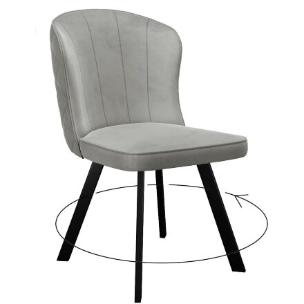 Стул DikLine 219 поворотный, B22 GREY, ножки черные 