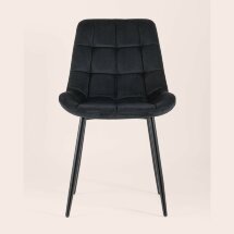 Комплект из четырех стульев Stool Group Флекс велюр черный ножки из металла черные