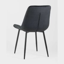 Комплект из четырех стульев Stool Group Флекс велюр черный ножки из металла черные