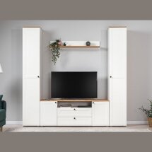 Готовая гостиная Опра белый шагрень / дуб золотой craft комплектация 2