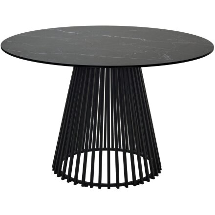 Стол TERNI 120 MATT BLACK MARBLE SOLID CERAMIC Черный мрамор матовый, керамика /Черн.каркас, ®DISAUR 