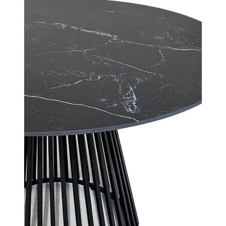 Стол TERNI 120 MATT BLACK MARBLE SOLID CERAMIC Черный мрамор матовый, керамика /Черн.каркас, ®DISAUR 