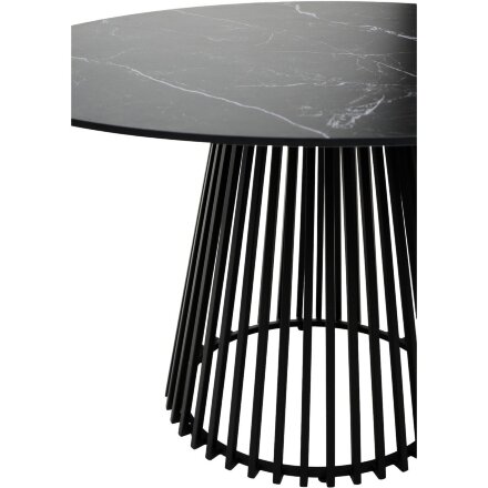 Стол TERNI 120 MATT BLACK MARBLE SOLID CERAMIC Черный мрамор матовый, керамика /Черн.каркас, ®DISAUR 