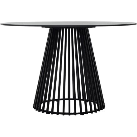 Стол TERNI 120 MATT BLACK MARBLE SOLID CERAMIC Черный мрамор матовый, керамика /Черн.каркас, ®DISAUR 