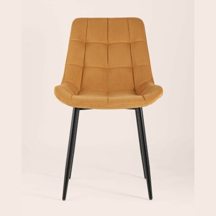 Комплект из двух стульев Stool Group Флекс велюр оранжевый ножки из металла черные 