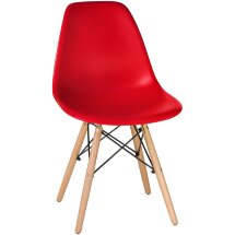 Стул обеденный DSW ножки светлый бук, красный R-02