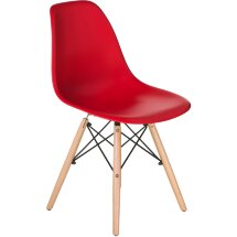 Стул обеденный DSW ножки светлый бук, красный R-02