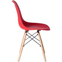 Стул обеденный DSW ножки светлый бук, красный R-02