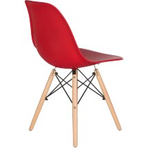 Стул обеденный DSW ножки светлый бук, красный R-02