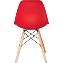 Стул обеденный DSW ножки светлый бук, красный R-02