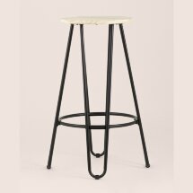 Стул полубарный Stool Group Азия черный металлический каркас, сиденье деревянное